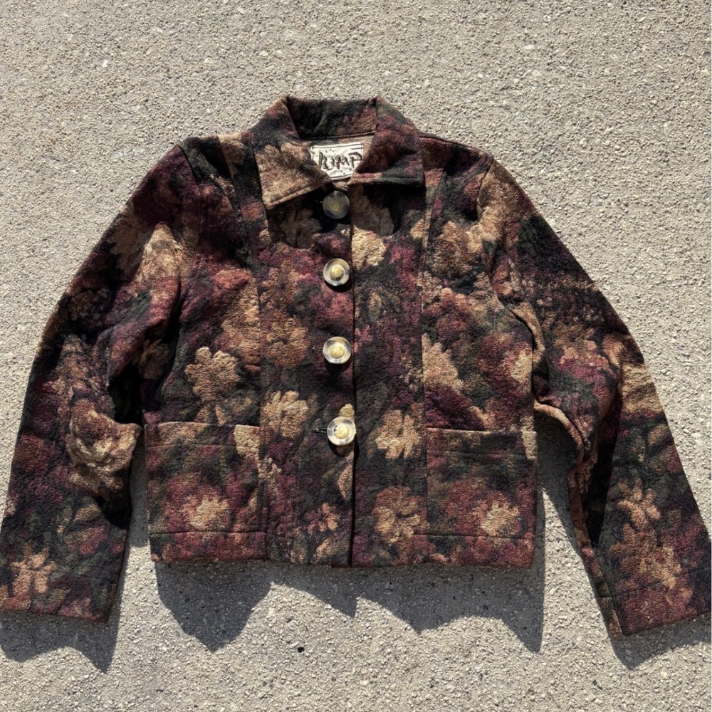 VTG‎ Jump Tapestry Floral Woven Jacket - Boho Cottagecore - Women's Small